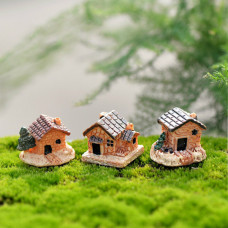 Decor Figurine - 3pcs Mini Dollhouse House - Mini Cottage